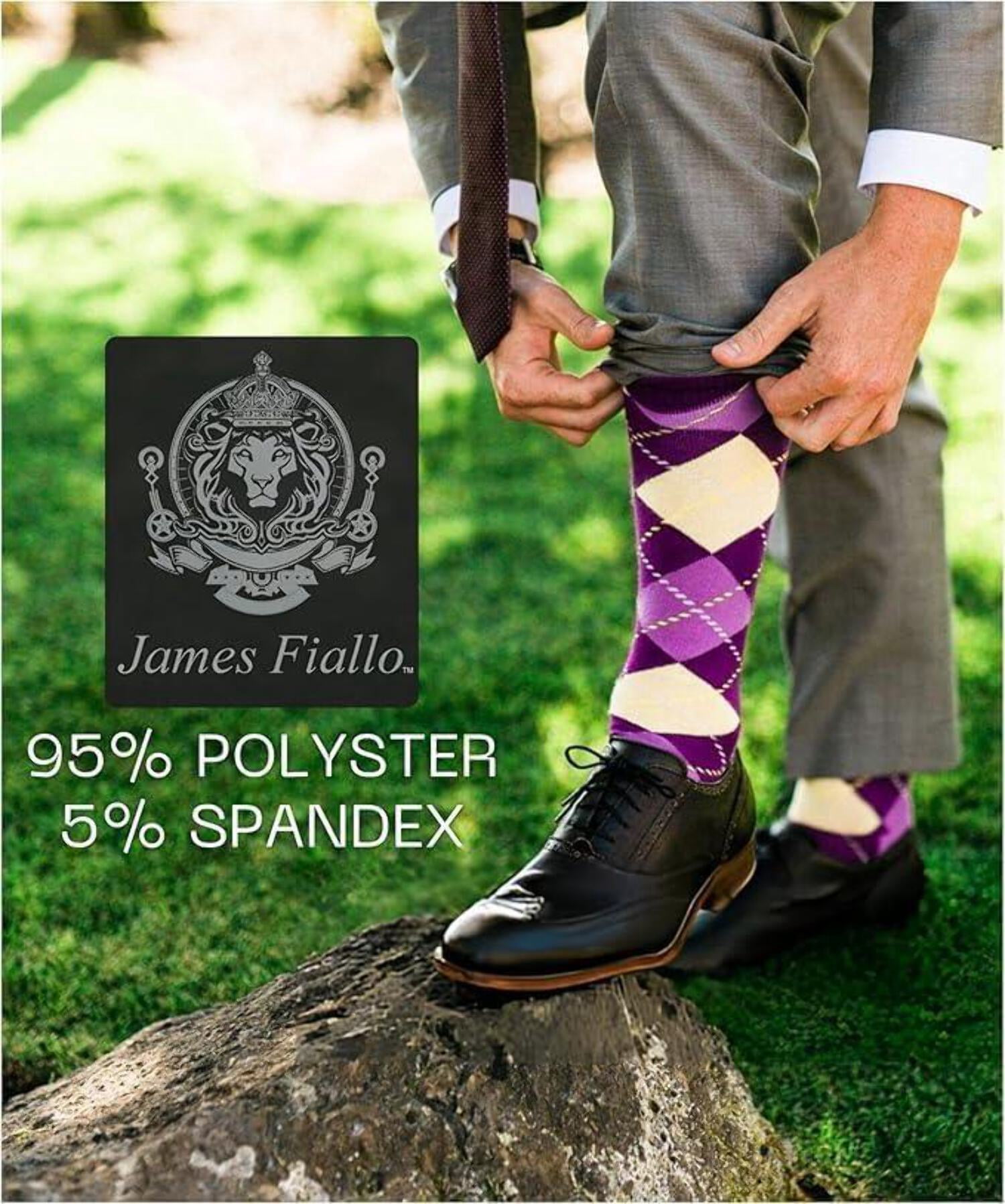 JAMES FIALLO Mens Gift-Ready Novelty Crew Socks – Colorful Multipack with Trendy Designs (12 Pairs)