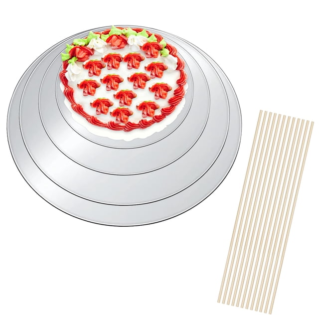 Transemion 4pieces Non-Toxic Bakeware Board For Safe And Clean Baking Easy To Clean Cake Turntable Board