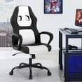 thumbnail image 3 of PC Gaming Chair Ergonomic Office Chair 250LBS Desk Chair with Lumbar Support Arms Headrest High Back PU Leather Racing Chair Rolling Swivel Executive Computer Chair for Adults, White, 3 of 8