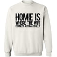 thumbnail image 2 of OXI Crewneck Sweatshirt - Home is Where The Wifi Connect,Basic Casual Sweatshirts for Men's and Women Fleece Sweatshirt Long Sleeve - White Small, 2 of 2