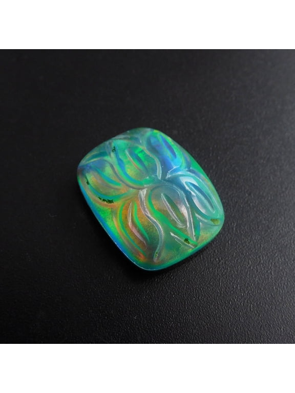 13.80 Ct CERTIFIED Lab-Created Doublet Opal Ring Size Cushion Cut Loose Gemstone