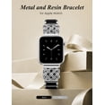 thumbnail image 6 of Wearlizer Compatible with Apple Watch Band for Women 38/40/41/42/44/45/46/49mm, Celtic Knot Stainless Steel Resin Bracelet Band, Dressy Chain Link Strap for iWatch Series 11/10/9/8/7/6/5/4/SE/Ultra, 6 of 7