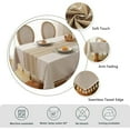thumbnail image 4 of Xiao Hua Mantel de comedor de estilo rural, impermeable y resistente a las arrugas, rectangular, apto para cocina y comedor, color caqui, 35,43 x 59,06 pulgadas, 1 pieza., 4 of 5