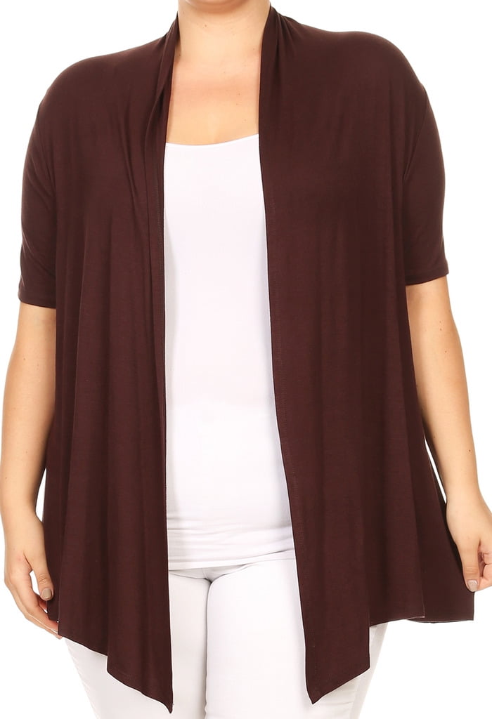 plus size short sleeve cardigan