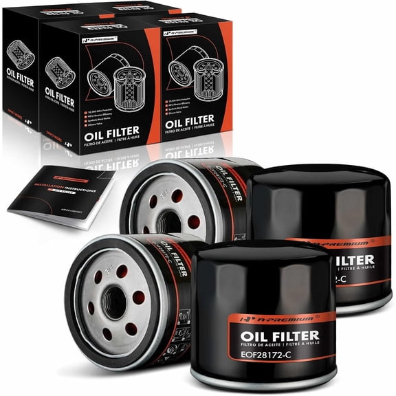 A-Premium 4-PC 10K Miles Protection Spin On Oil Filter Compatible with Dodge Charger Omni & for Fiat 124 131 Brava Strada X-1/9 & for Maserati 228i 430i Spyder & Lotus Europa & Renault Alliance