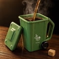 thumbnail image 2 of Tuvgenk Trash Can Coffee Mug with Lid 4.5 inch Funny Recycling Bin Ceramic Cup for Office Desk and Gag Gift Green, 2 of 8