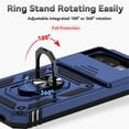 thumbnail image 6 of For Google Pixel 10a 6.3" Slim Fit With Slide Camera Cover & Rotated Ring Kickstand,Shockproof Phone Case,Blue,For Google Pixel 10a, 6 of 9