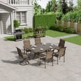 thumbnail image 6 of Mondawe Patio Swivel Dining Chairs Set of 4,Outdoor Chair with Textilene Mesh Fabric & High Back for All Weather Outdoor Lawn Garden Poolside Brown, 6 of 8