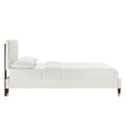 thumbnail image 2 of Maklaine Tufted Performance Velvet Twin Platform Bed in White, 2 of 7