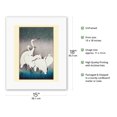 thumbnail image 2 of Group of Egrets - From an Original Color Woodcut Print by Ohara Koson c.1925 - Fine Art Rolled Canvas Print 11in x 14in, 2 of 4
