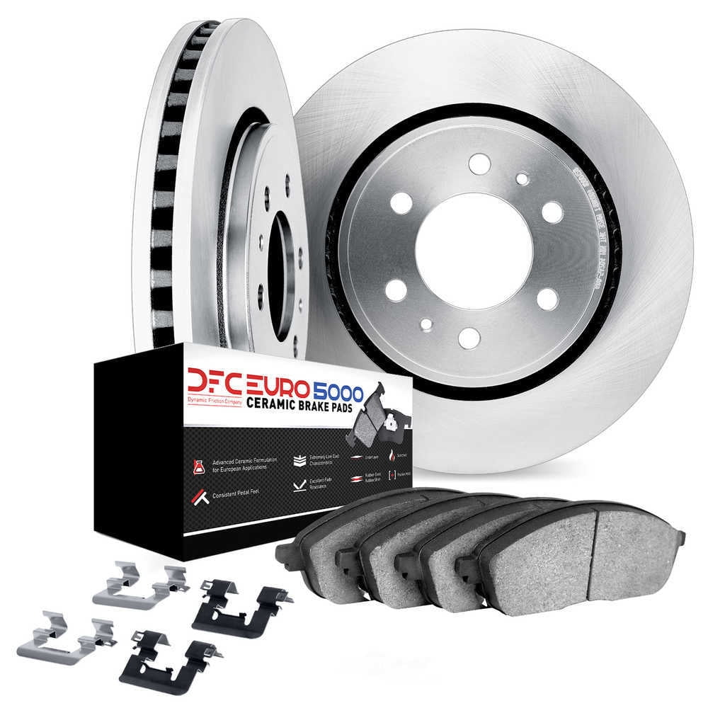 Dynamic Friction Company 6612-46021 DFC Rotors with EURO 5000 Ceramic Brake Pads includes Hardware