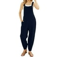 thumbnail image 3 of Rompers for Women Sleeveless Solid Color Wide Leg Square Neck With Pocket Onesies, 3 of 7