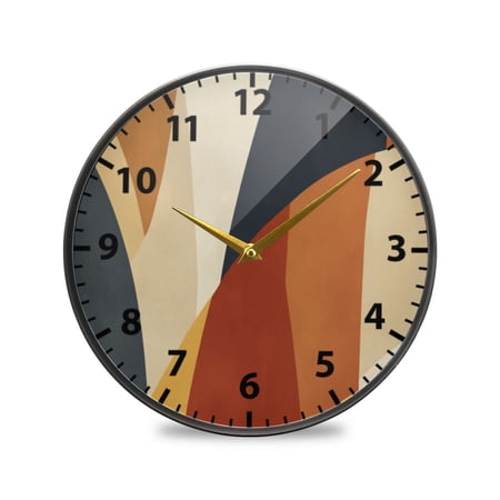 Acrylic Wall and Table Clock Flowing Lines 9.5in Modern Decor with Golden Hands