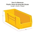 thumbnail image 2 of B O X Packaging Plastic Stackable Bin Boxes, Small Size, 10 7/8" x 5 1/2" x 5", Yellow, Pack Of 12, 2 of 6