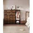 thumbnail image 3 of Kojooin 16 Drawers Dresser with Clothes Rack, Tall Fabric Storage Tower Organizer for Bedroom, 3 of 9