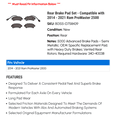 thumbnail image 2 of Rear Brake Pad Set - Compatible with 2014 - 2021 Ram ProMaster 2500 2015 2016 2017 2018 2019 2020, 2 of 2