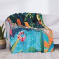thumbnail image 4 of Throw Blanket for Couch, Tropical Poolside Relaxation Super Soft Fuzzy Comfy Warm Throw Blanket, Cuteness Lightweight Cozy Plush Flannel Blanket & Throws for Sofa and Bed All Season, 4 of 5