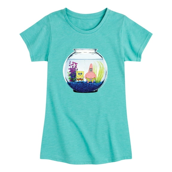 SpongeBob SquarePants - Fish Bowl Art - Toddler And Youth Girls Short Sleeve Graphic T-Shirt