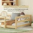 thumbnail image 2 of Bellemave Twin Montessori Bed with Rails, Wood Twin Size Floor Bed Frame with Fence, Low to Ground Bed Frame with Safety Guardrails - Natural, 2 of 8
