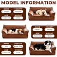 thumbnail image 5 of 39.4"W Leather Dog Bed, Mid-Century Modern Pet Bed for Large and Medium Dogs up to 70lbs, Orthopedic Elevated Dog Sofa, Pet Couch with Removable & Washable Cover for Living Room Bedroom, 5 of 10