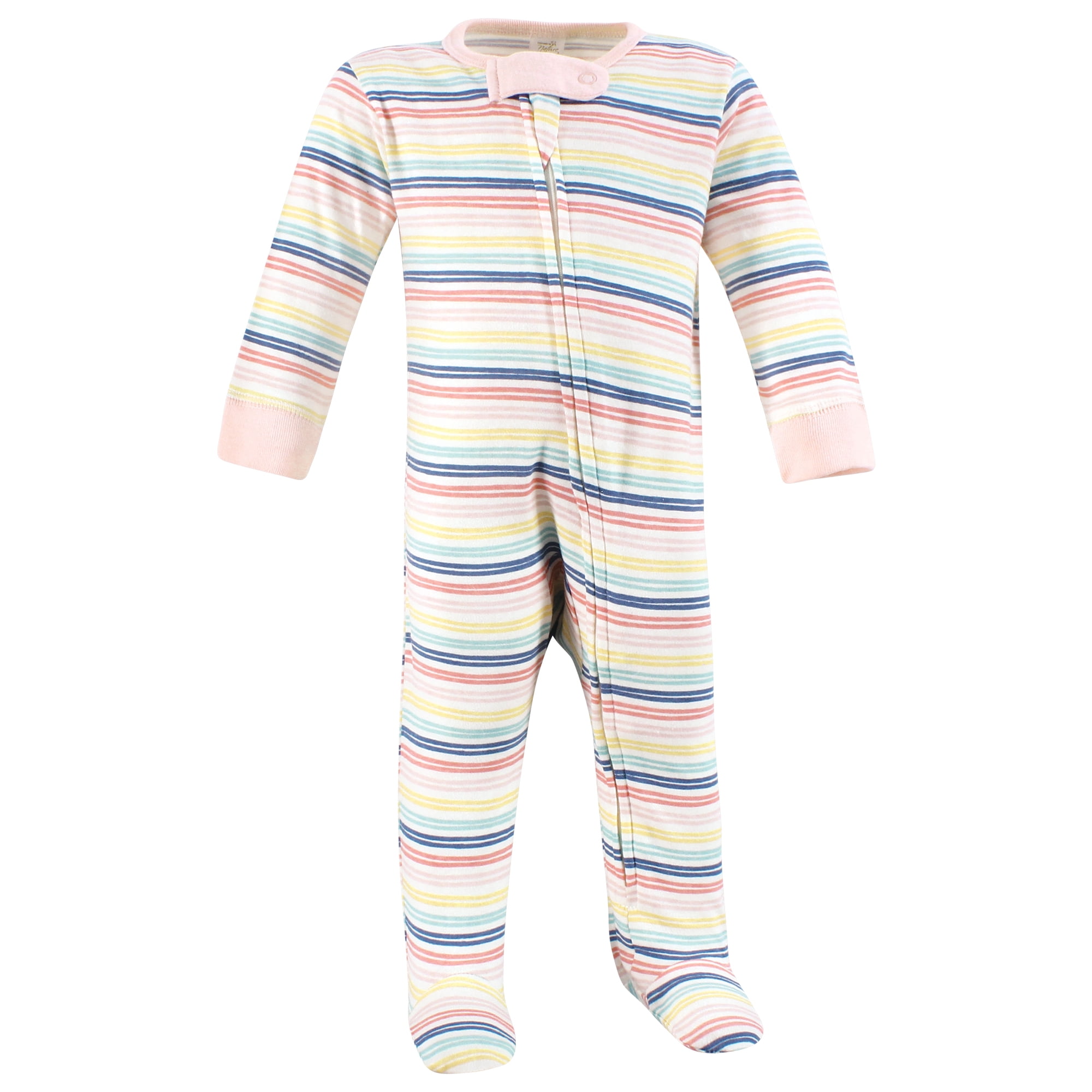 Touched by Nature Baby Girls Organic Cotton Sleep and Play, Rainbows And Sunshine, 0-3 Months