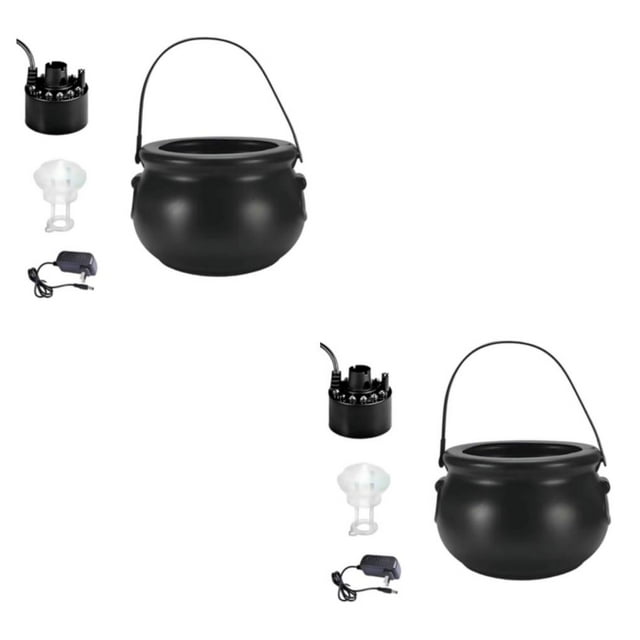 yingyy Halloween Witch Cauldrons Fog Maker Spooky Mist Effect Festive Decorations Safe To Wide Application black US Plug 2Set