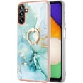 thumbnail image 2 of Marble Pattern for Samsung Galaxy A34 5G Case with Ring Holder Kickstand, Ultra Slim PC Material Shockproof Protective Girls Women Case Cover for Samsung Galaxy A34 5G DLS Ripple Green, 2 of 13