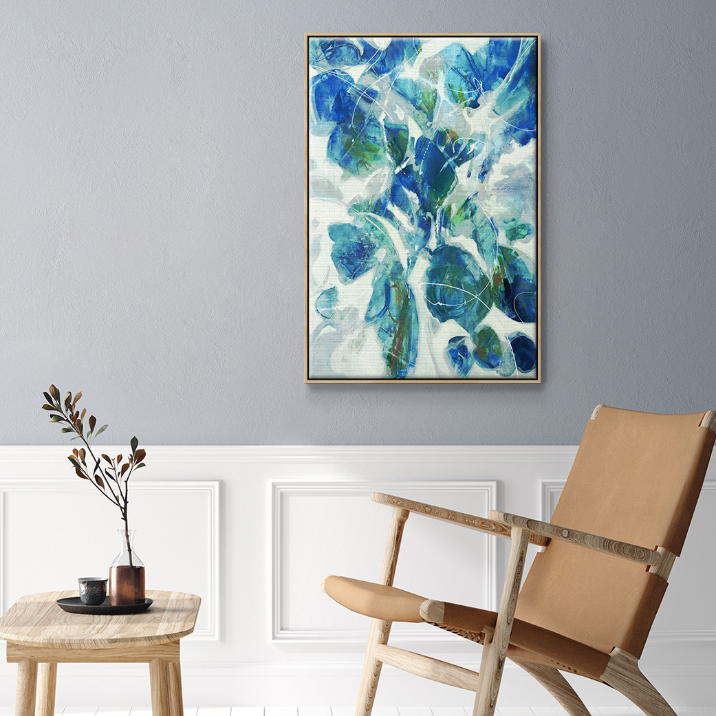 Winding Road Framed Premium Gallery Wrapped Canvas - Ready to Hang - 17 x 25 - Natural Wood Floating Frame