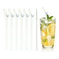 thumbnail image 1 of Uxcell 6 Pcs Popotes de Vidrio Reutilizables, Popote de Vidrio de 7.87" Resistente a los Golpes, Popotes Lindos y Transparentes para Whisky, Café, Jugo, Refrescos y Té, Morado, 1 of 6