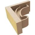 thumbnail image 6 of 3"W x 6"D x 6"H Classic Alma Rough Cedar Woodgrain TimberThane Corbel, Primed Tan, 6 of 6