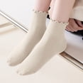 thumbnail image 2 of Ticikt Women's Soft Cotton Crew Socks, Neutral Tone Mid-Calf Socks for All Seasons,Beige, 2 of 5