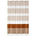 thumbnail image 2 of VOTRUDI Faux Linen Shower Curtain - Waterproof Polyester Orange Patchwork 72x72in, 2 of 6