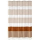 thumbnail image 2 of Cortina de ducha de lino sintético impermeable | Divisor de privacidad para baño | Diseño de empalme de borla | Poliéster duradero y fácil de limpiar | 72x72 pulgadas | Azul Verde Naranja | Opaco, 2 of 6