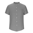 thumbnail image 4 of dazeni Men's Short Sleeve Dress Shirts Stretch Casual Button Down Shirts Solid Formal Shirt Lightweight Vacation Beach Summer Tops with Pocket, 4 of 6