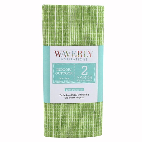 Waverly Inspirations 2 Yard Cut 100% Polyester Outdoor Print Texture Fabric, Green, 54" Wide for Indoor & Outdoor Home Decor Projects & Sewing