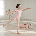 thumbnail image 4 of Girls Ballet Leotard Short Sleeve, Stretch Fit, Cotton Dancewear for Ballet, Gymnastics & Dance Class, 4 of 7