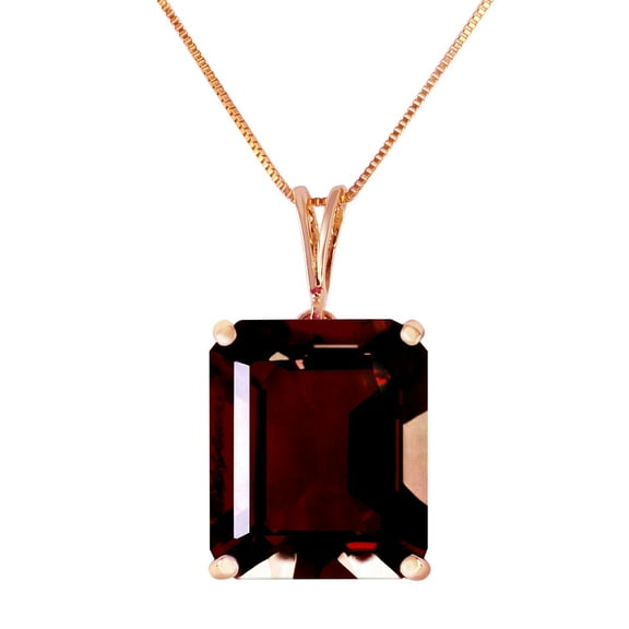 Galaxy Gold 14K Rose Gold 7.0 Carat Garnet Pendant Necklace - January Birthstone - Passion & Protection - 16" to 24" - Fine Jewelry for Women