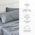 thumbnail image 4 of Noble Linens 4 Piece Linen Bamboo-Blend Bed Sheet Set, Gray, Full, 4 of 9