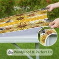 thumbnail image 6 of Yellow Dot Sunflower Bee Pattern Square Fitted Tablecloth with Elastic Edge,Square Table Cover,Washable Elastic Table Cover for Home Kitchen Party Decor 34"x34", 6 of 6