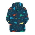 thumbnail image 6 of Chaqlin Sharks Pattern Girls Long Sleeve Hooded Pullover Lightweight with Pockets Trendy Comfy Top for Teens Fall Size 13-14, 6 of 7