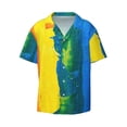thumbnail image 3 of Goofa Rainbow Colored Printed Men's Casual Short-sleeved Shirt,Lightweight Breathable Button-down,Summer Casual men's top,Versatile Fashion shirt-3X-Large, 3 of 7