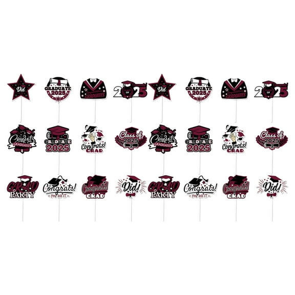 24Pieces Graduation Cake Decoration Cake Toppers Decorative Appetizer Picks Cake Decors Perfect for Festival Occasion