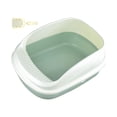 thumbnail image 4 of Bandeja de arena para gatos Semi cerrada Cama para gatos Suministros para mascotas Contenedor de arena para gatos Anti salpicaduras Robusto Elevación , verde grande, 4 of 8