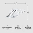 thumbnail image 3 of Metalux F Bay HBL 2 x 4' 4 Lamp T8 Commercial Fluorescent Lamp Fixture, 3 of 7