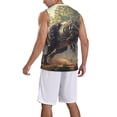 thumbnail image 2 of Naloa Jungle Dinosaur Basketball Jersey Reversible Men's Mesh Athletic Sports Shirts Training Practice S-4XLLarge, 2 of 6