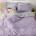 thumbnail image 2 of Juego de cama Bedsure Queen, edredón, 7 piezas, color morado claro, 2 of 7