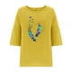 thumbnail image 4 of Camiseta de Manga Corta de la Mujer Casual Cuello Redondo Impresión Superior, Camiseta Ligera para Diario, Fiesta Y Todas las Estaciones, 4 of 4