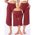 thumbnail image 4 of DARING DIVA Women's Yoga Cropped Casual Pants with Pockets M Wine Red, 4 of 7