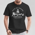 thumbnail image 2 of Nazare Portugal Vintage Surfing Graphic Tee Unisex Adult Cotton Casual Retro Beachwear for Travel, Vacation or Everyday Wear, Size 2XL, Color Black, 2 of 3