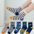 thumbnail image 4 of 10 Pairs Kids Boys Fun Novelty Socks Toddler None Slip Cotton Crew Dress Socks Cartoon Dinosaur Car Shark Stripes, 4 of 9